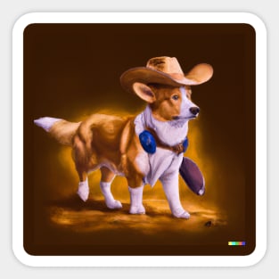 Cowboy Corgi Sticker